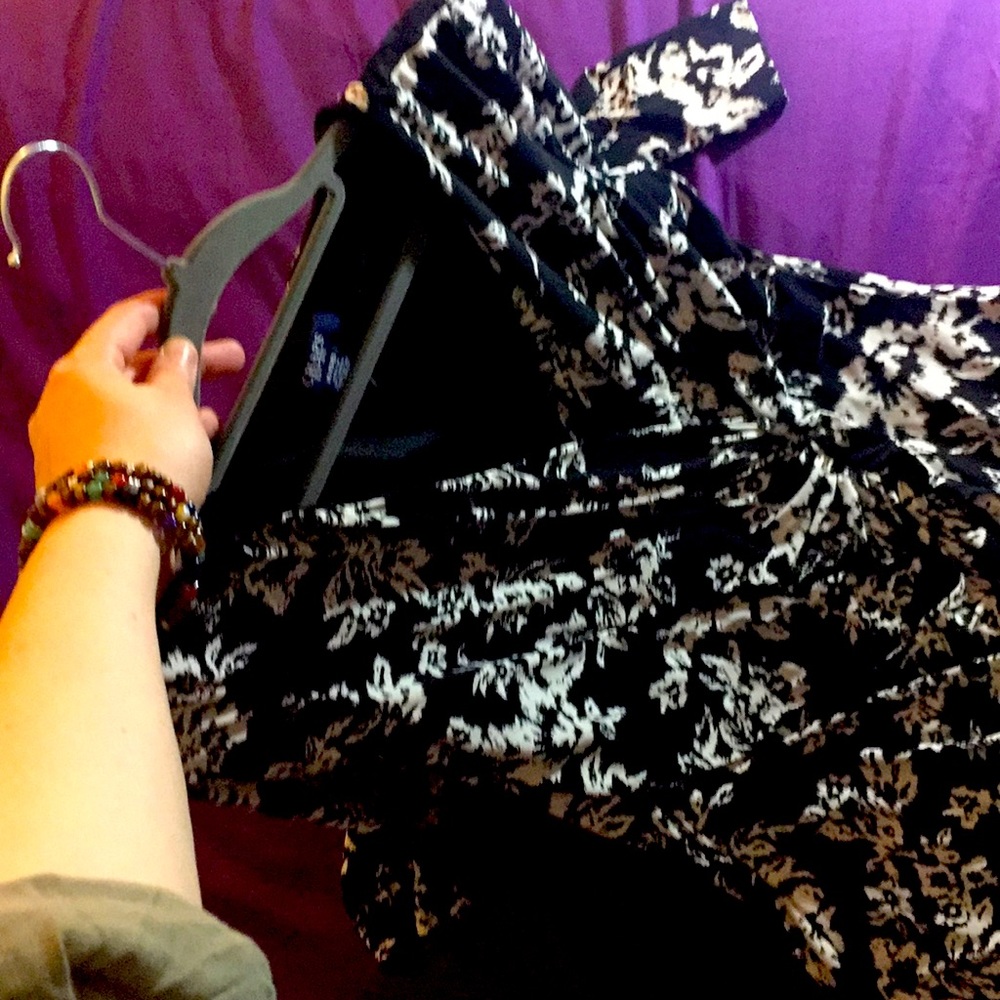 CHAPS White & Black Floral Dress XL - Picture 4 of 6